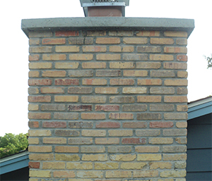 Close up of chimney masonry after waterproofing treatment