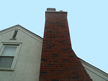Close up view of completed chimney rebuild
