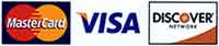 We Accept Credit Cards - MasterCard, Visa, Discover