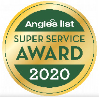 Angies List Super Service Award 2018 on a green and yellow circle