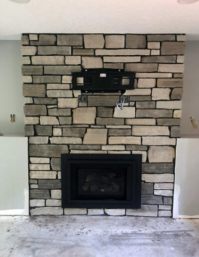 grey stone surround