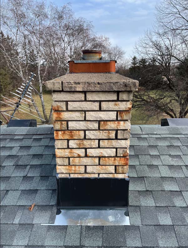 Orginal Photo- Grey brick chimney before- Jak Pixley Sweeps Grey brick chimney before